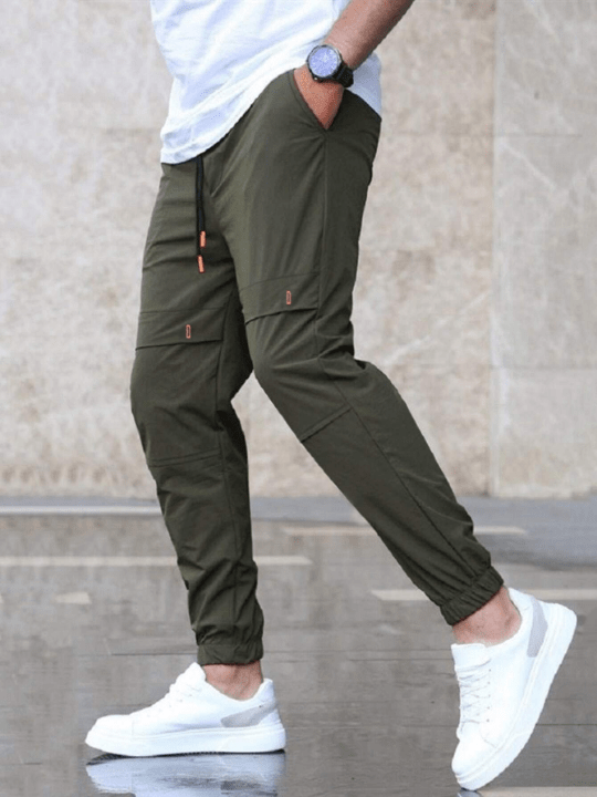 Manfinity Homme Men Slant Pocket Drawstring Waist Pants - Lolli World Marketplace
