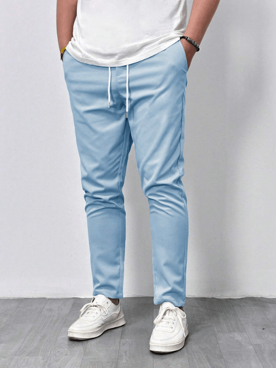 Manfinity Homme Men Slant Pocket Drawstring Waist Pants - Lolli World Marketplace