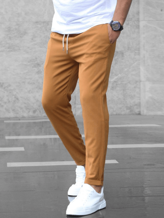 Manfinity Homme Men Slant Pocket Drawstring Waist Pants - Lolli World Marketplace