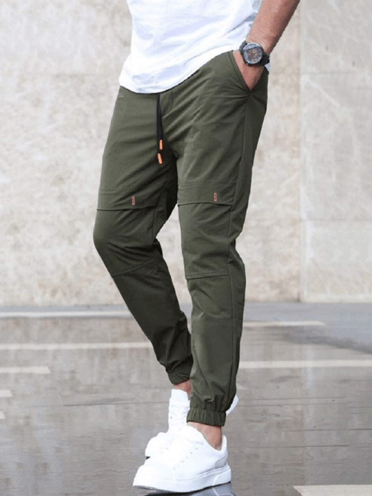 Manfinity Homme Men Slant Pocket Drawstring Waist Pants - Lolli World Marketplace