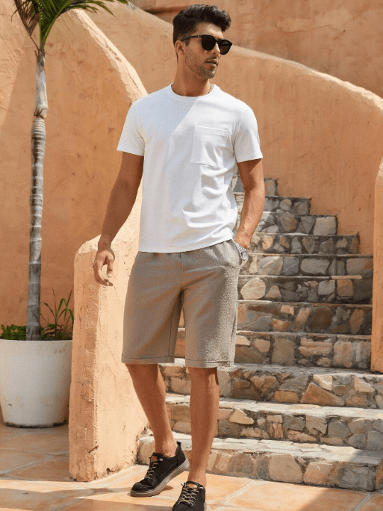 Manfinity Homme Men Slant Pocket Drawstring Waist Shorts - Lolli World Marketplace
