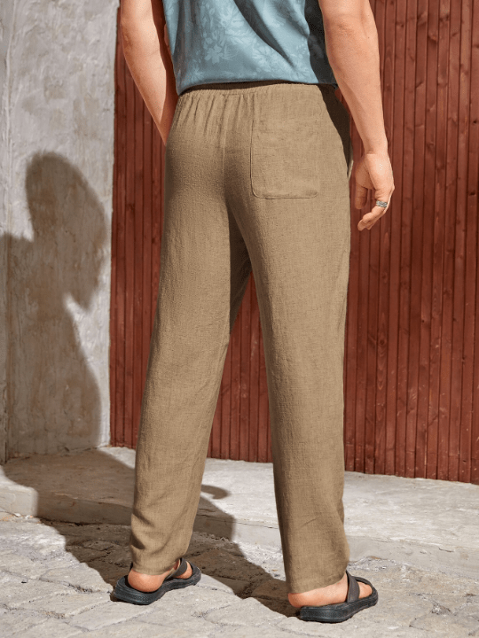 Manfinity Homme Men Solid Drawstring Waist Pants - Lolli World Marketplace