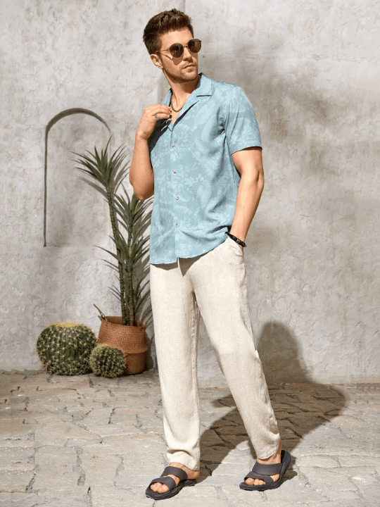 Manfinity Homme Men Solid Drawstring Waist Pants - Lolli World Marketplace