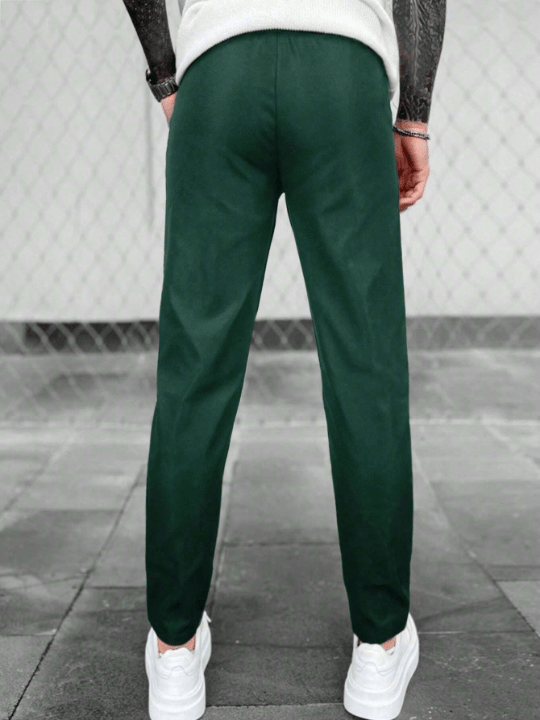 Manfinity Homme Men Solid Drawstring Waist Pants - Lolli World Marketplace