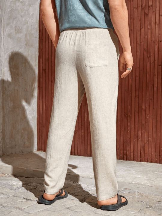 Manfinity Homme Men Solid Drawstring Waist Pants - Lolli World Marketplace