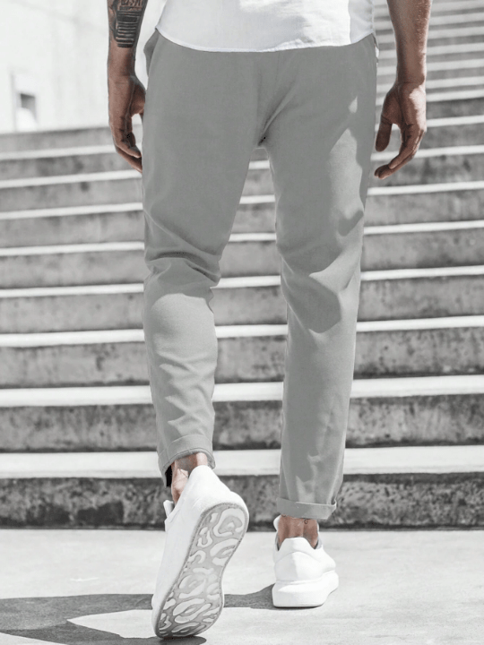 Manfinity Homme Men Solid Drawstring Waist Pants - Lolli World Marketplace