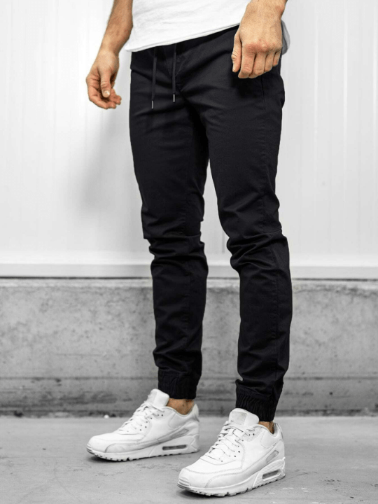 Manfinity Homme Men Solid Tapered Pants - Lolli World Marketplace