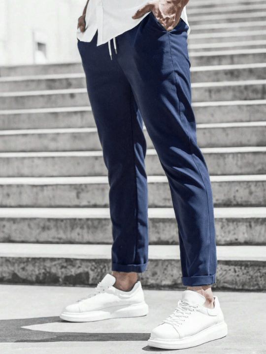 Manfinity Homme Men Solid Tapered Pants - Lolli World Marketplace