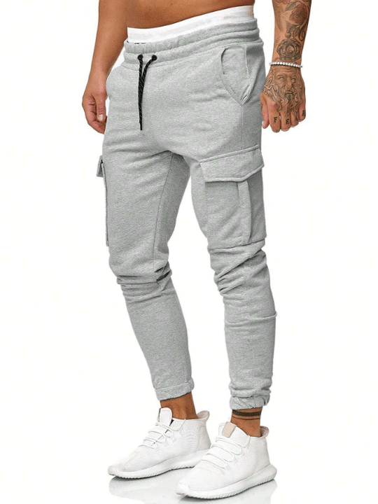 Manfinity Homme Men's Drawstring Waist Cargo Sweatpants - Lolli World Marketplace