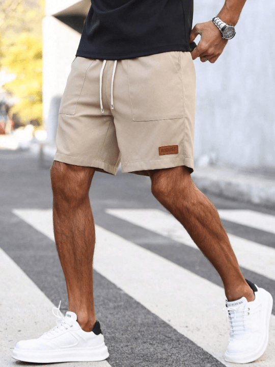 Manfinity Homme Men's Loose Drawstring Waist Shorts With Slanted Pockets - Lolli World Marketplace