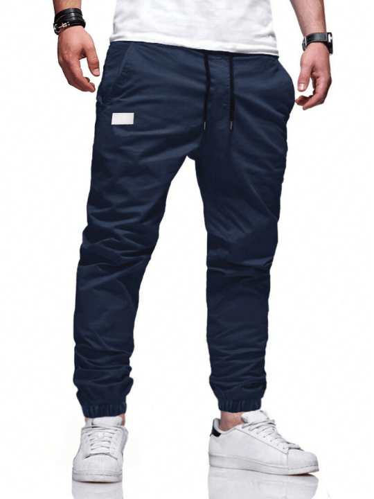 Manfinity Homme Men's Loose Fit Carrot Pants With Drawstring Waist - Lolli World Marketplace