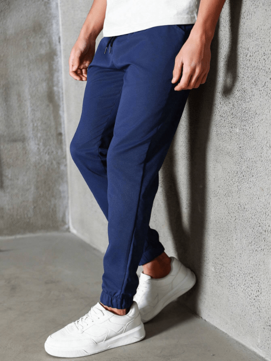 Manfinity Homme Men's Loose Fit Drawstring Waist Pants With Slant Pockets - Lolli World Marketplace