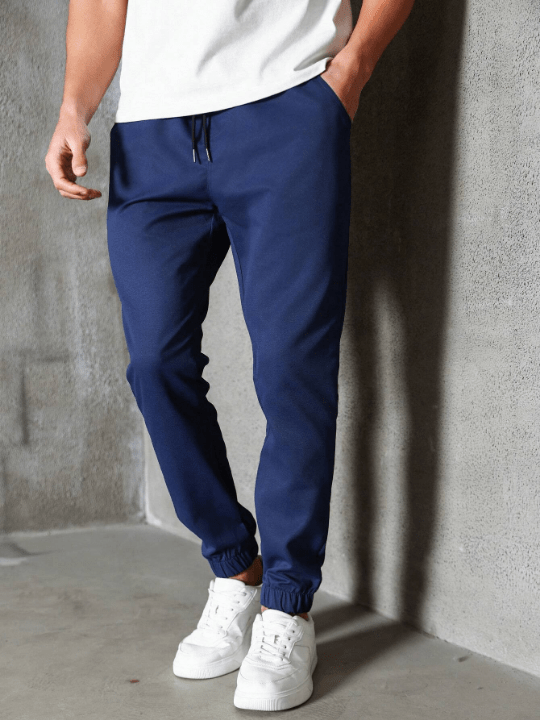 Manfinity Homme Men's Loose Fit Drawstring Waist Pants With Slant Pockets - Lolli World Marketplace