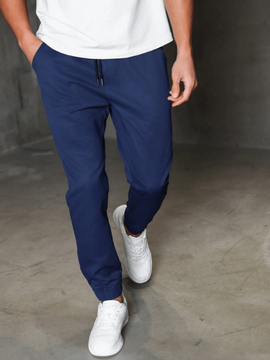 Manfinity Homme Men's Loose Fit Drawstring Waist Pants With Slant Pockets - Lolli World Marketplace