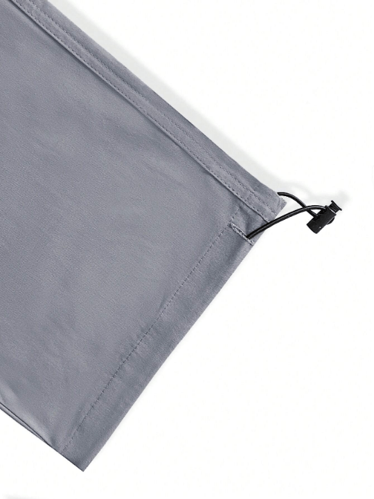 Manfinity Homme Men's Loose Fit Solid Color Pants With Drawstring Waistband And Flap Pockets - Lolli World Marketplace