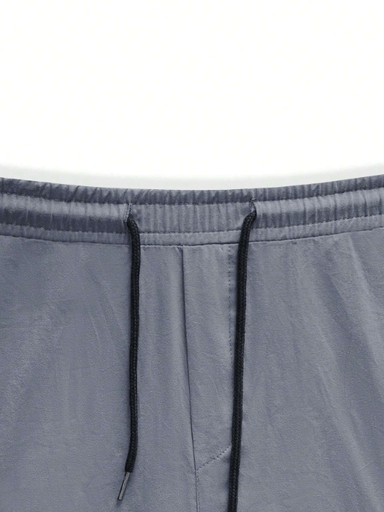Manfinity Homme Men's Loose Fit Solid Color Pants With Drawstring Waistband And Flap Pockets - Lolli World Marketplace