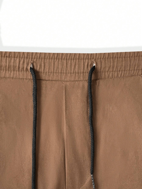 Manfinity Homme Men's Loose Fit Work Pants With Flap Pockets And Drawstring Waist - Lolli World Marketplace