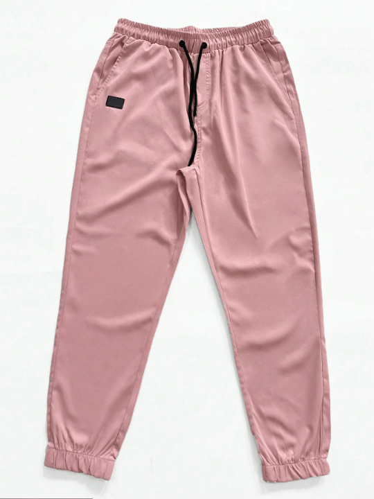 Manfinity Homme Men's Loose Solid Color Elastic Waist Drawstring Pants - Lolli World Marketplace
