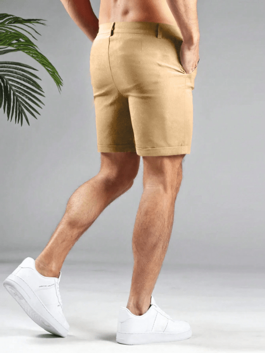 Manfinity Homme Men's Solid Color Casual Fashion Shorts - Lolli World Marketplace
