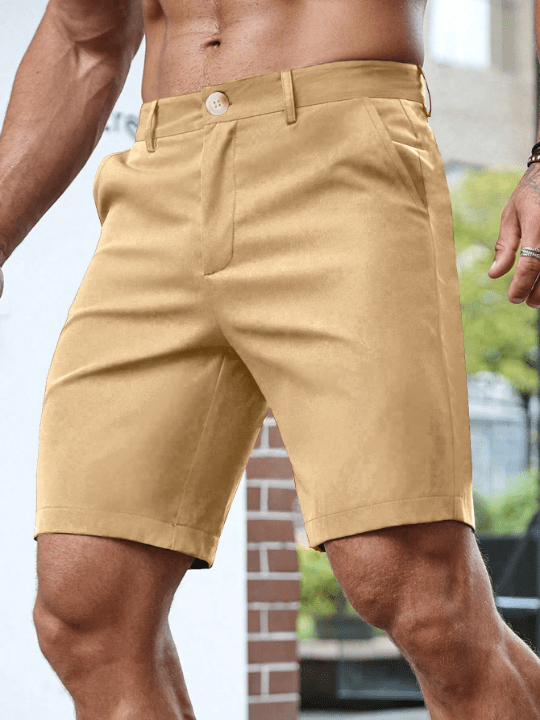 Manfinity Homme Men's Solid Color Casual Fashion Shorts - Lolli World Marketplace