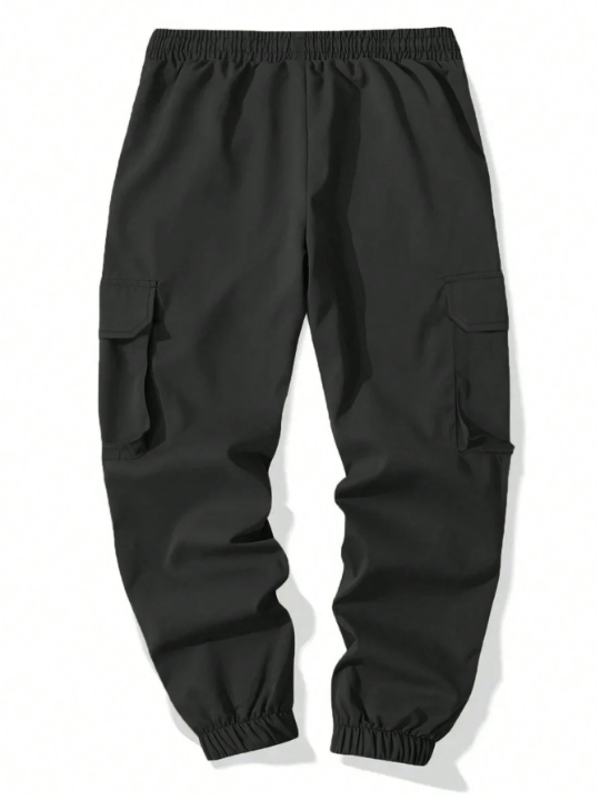 Manfinity Homme Men's Solid Color Drawstring Waist Cargo Pants - Lolli World Marketplace