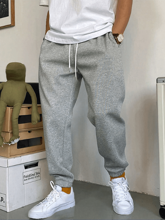 Manfinity Homme Men's Solid Color Drawstring Waist Sweatpants - Lolli World Marketplace