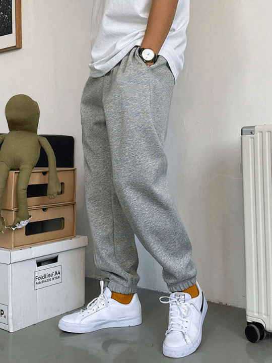 Manfinity Homme Men's Solid Color Drawstring Waist Sweatpants - Lolli World Marketplace
