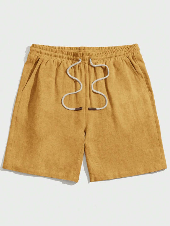 Manfinity Homme Men's Solid Color Drawstring Waist Woven Shorts - Lolli World Marketplace