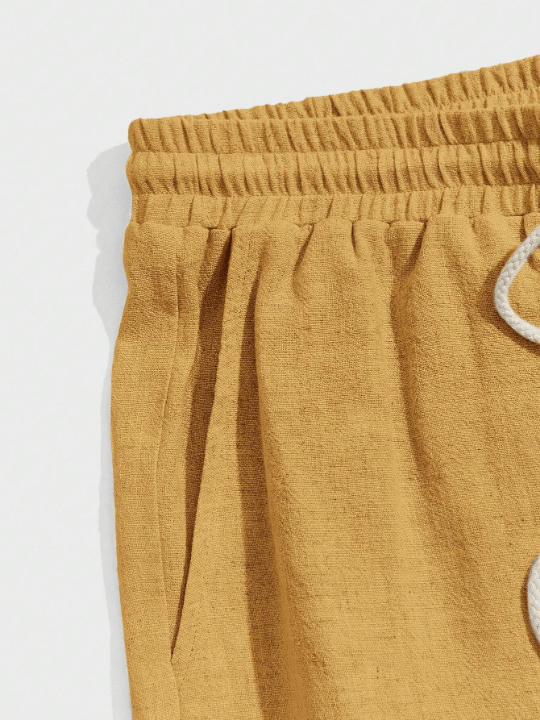 Manfinity Homme Men's Solid Color Drawstring Waist Woven Shorts - Lolli World Marketplace