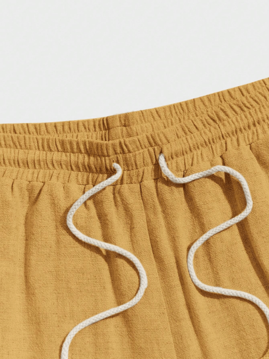 Manfinity Homme Men's Solid Color Drawstring Waist Woven Shorts - Lolli World Marketplace
