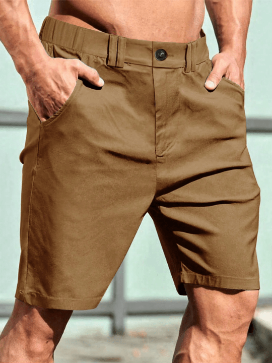 Manfinity Homme Men's Solid Color Pocket Shorts - Lolli World Marketplace