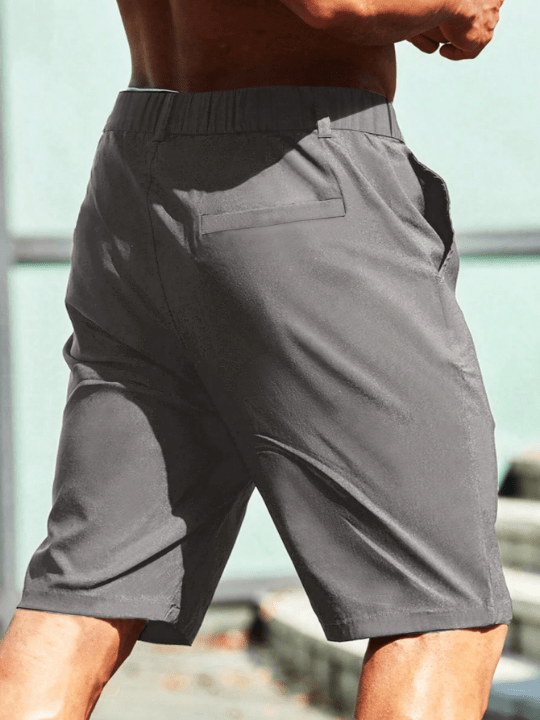 Manfinity Homme Men's Solid Color Shorts With Pockets - Lolli World Marketplace