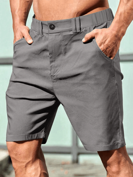 Manfinity Homme Men's Solid Color Shorts With Pockets - Lolli World Marketplace