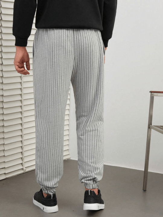 Manfinity Homme Men's Striped Drawstring Waist Long Pants - Lolli World Marketplace