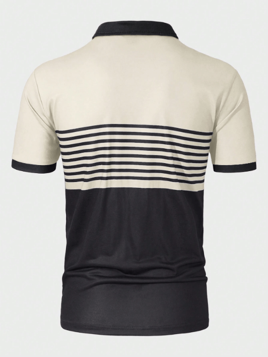 Manfinity Homme Men'S Striped Short Sleeve Polo Shirt - Lolli World Marketplace