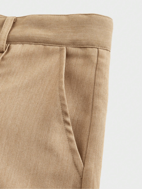 Manfinity Homme Men's Woven Solid Color Tapered Casual Pants With Diagonal Pockets - Lolli World Marketplace