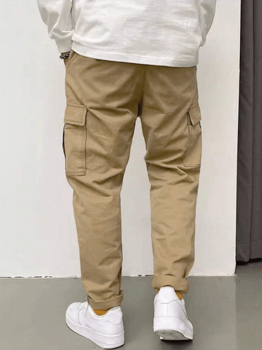 Manfinity Hypemode Loose Fit Men's Cargo Pants With Flap Pocket & Side Pockets - Lolli World Marketplace