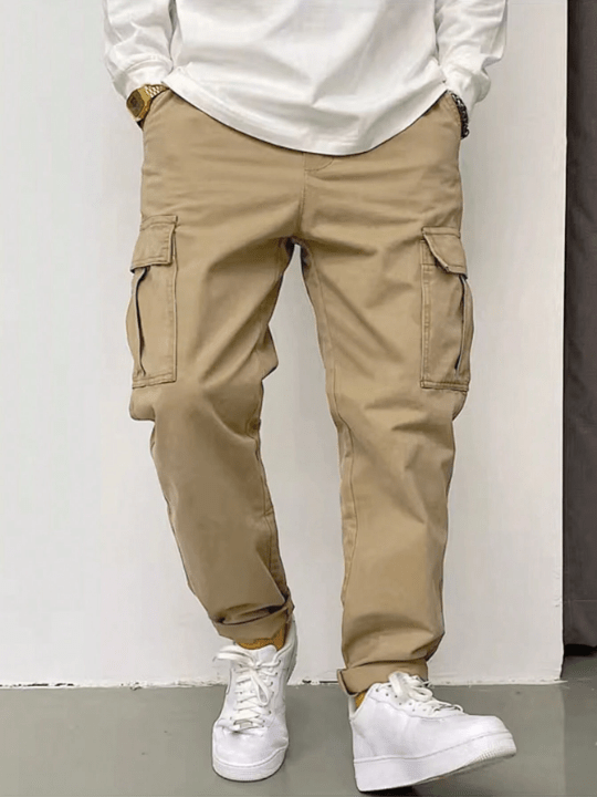 Manfinity Hypemode Loose Fit Men's Cargo Pants With Flap Pocket & Side Pockets - Lolli World Marketplace