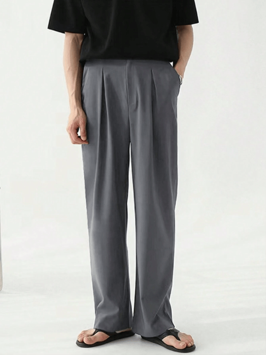Manfinity Hypemode Loose - Fit Men's Pleated Front Wide Leg Pants - Lolli World Marketplace