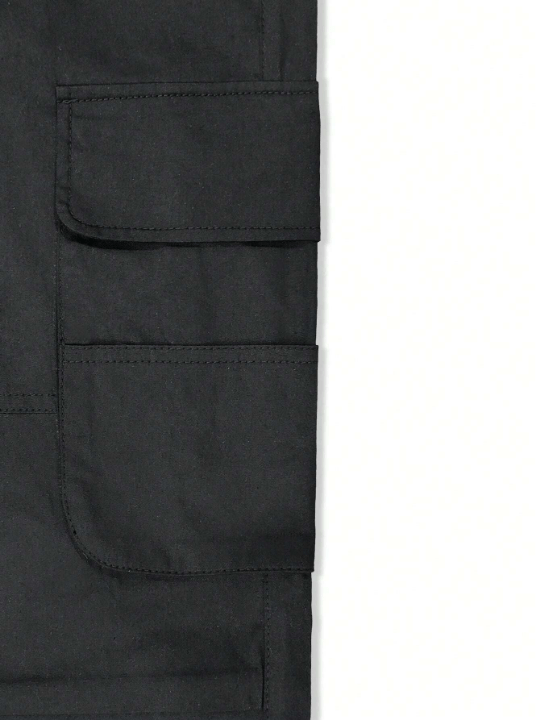 Manfinity Hypemode Loose Fit Men's Solid Color Flip - Pocket Long Pants - Lolli World Marketplace