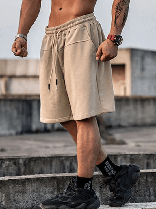 Manfinity Hypemode Loose Men's Drawstring Waist Wide Leg Shorts - Lolli World Marketplace