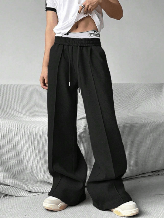 Manfinity Hypemode Men Drawstring Waist Wide Leg Oversize Sweatpants - Lolli World Marketplace