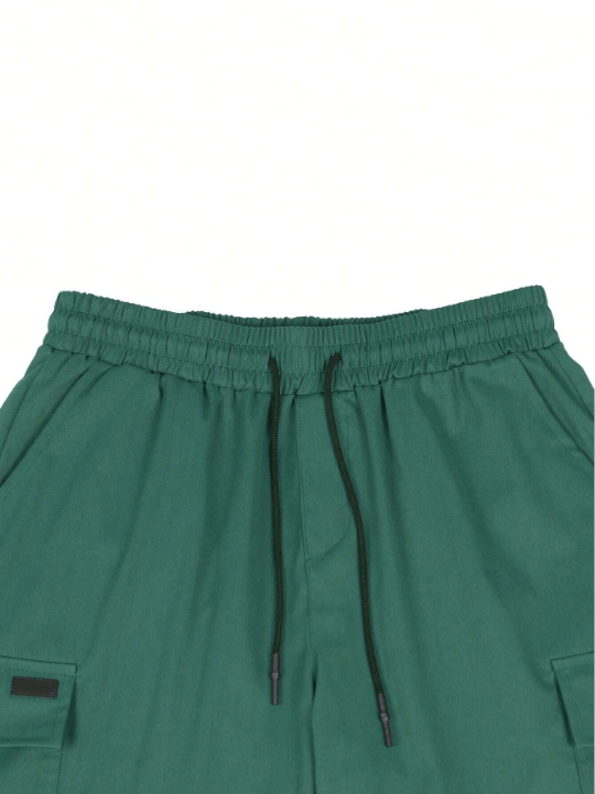 Manfinity Hypemode Men Flap Pocket Drawstring Waist Loose Cargo Shorts - Lolli World Marketplace