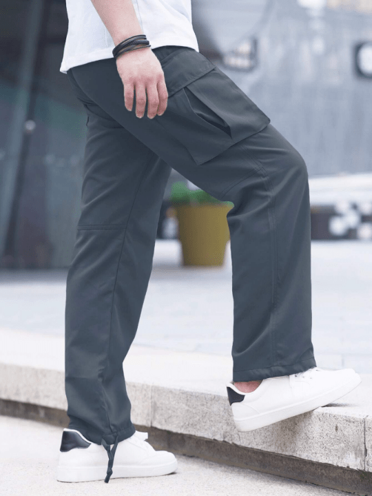 Manfinity Hypemode Men Flap Pocket Drawstring Waist Pants - Lolli World Marketplace