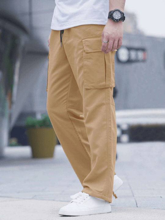 Manfinity Hypemode Men Flap Pocket Drawstring Waist Pants - Lolli World Marketplace