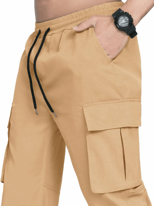 Manfinity Hypemode Men Flap Pocket Drawstring Waist Pants - Lolli World Marketplace