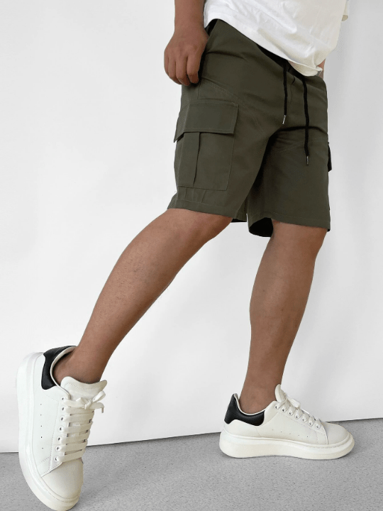 Manfinity Hypemode Men Flap Pocket Drawstring Waist Shorts - Lolli World Marketplace