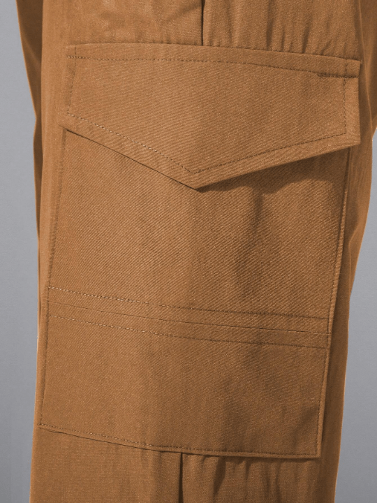 Manfinity Hypemode Men Flap Pocket Side Drawstring Waist Cargo Pants - Lolli World Marketplace