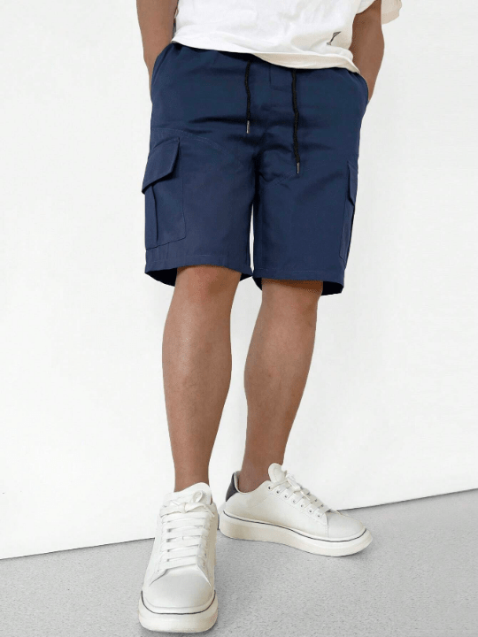 Manfinity Hypemode Men Flap Pocket Side Drawstring Waist Cargo Shorts - Lolli World Marketplace