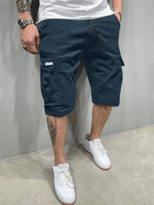 Manfinity Hypemode Men Flap Pockets Drawstring Cargo Shorts - Lolli World Marketplace